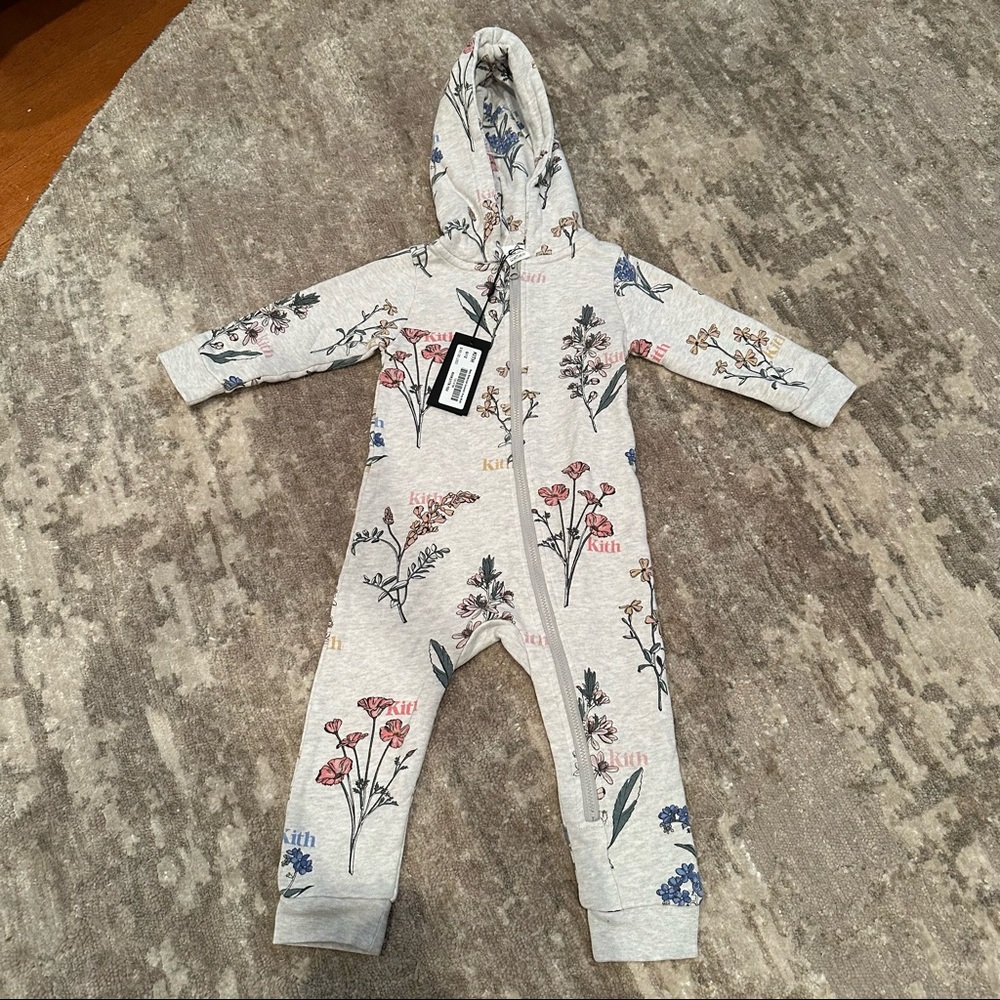 Kith Grey Floral Onesie